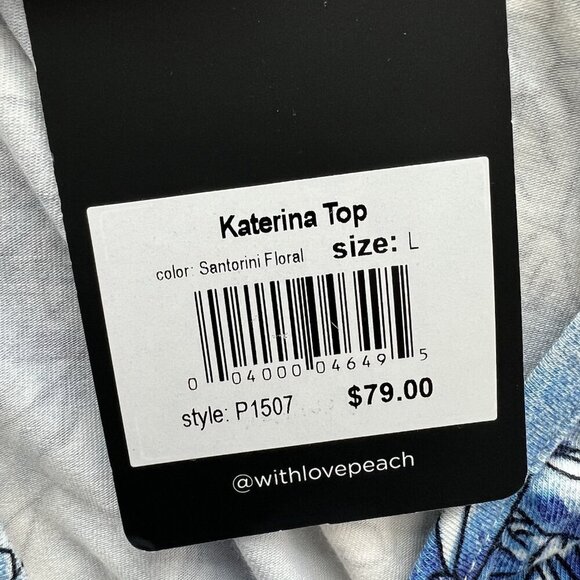 Peach Clothing Katerina Top Santorini Floral Bamboo Knit Large UV Protection - Picture 8 of 9